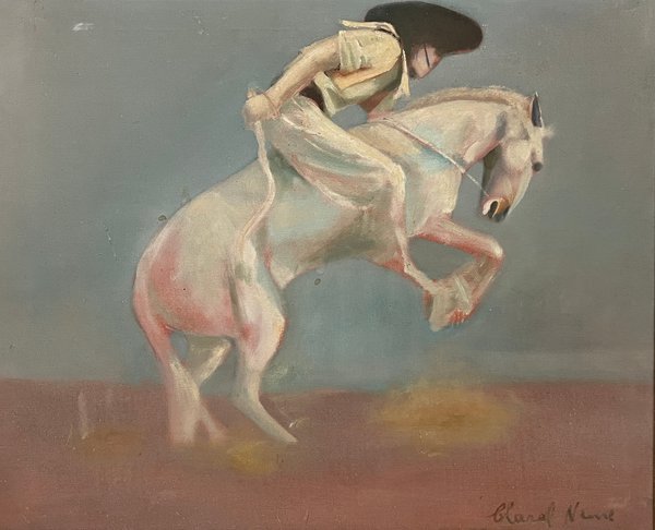 Óleo "Jineteada" de Clarel Neme - 50 x 60 cm - imagen 1