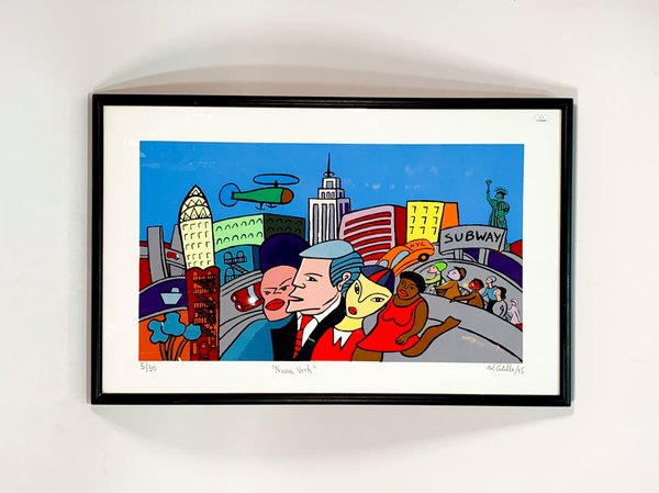 Serigrafía "Alegoría de Nueva York" firmada por Del Castillo - imagen 1