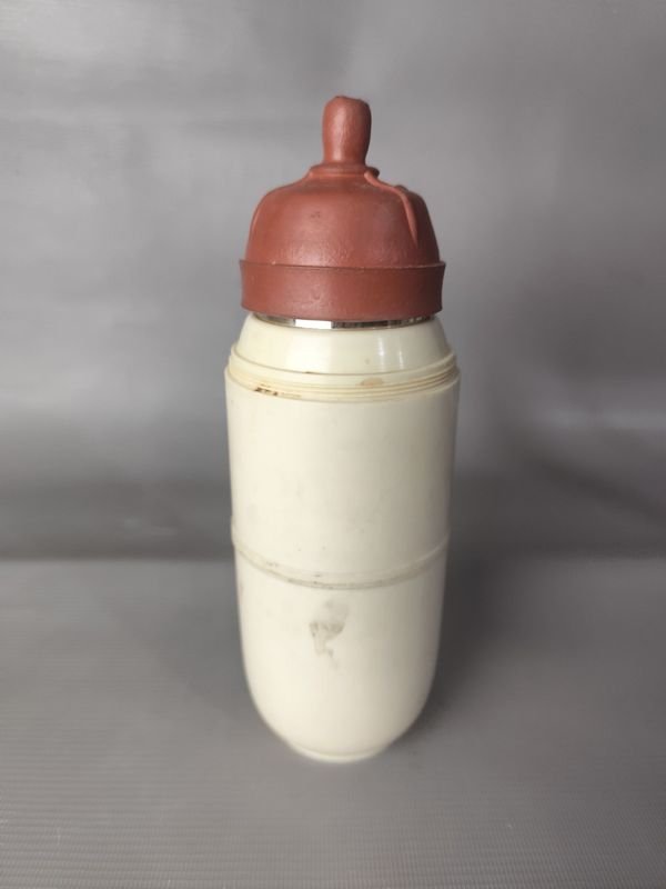 Biberón Antiguo Vitrum de Vidrio y Goma