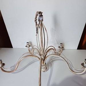 Araña de Hierro Estilo Rústico con Detalles de Cuerda - imagen 1