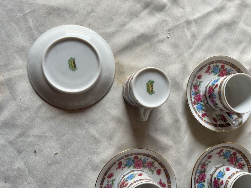 6 tazas chinas con sus platos de porcelana - imagen 3