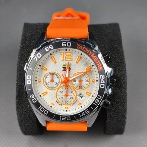 Reloj Swish Cronógrafo Malla Naranja Silicona Nuevo - imagen 1