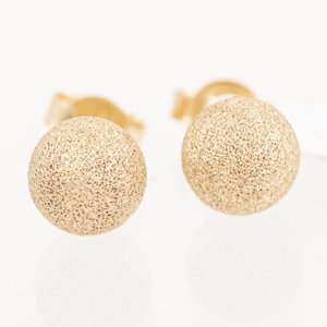 Par de Caravana de Oro 18k con Textura Esfera - imagen 1