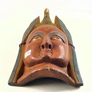 Máscara de Madera Tallada de Rostro de Personaje, 35 cm - imagen 2