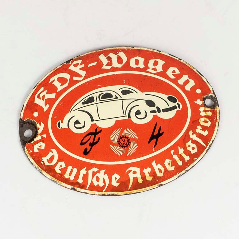 Lote siguiente: Antigua chapa esmaltada alemana de 1938 Kdf Wagen, nombre inicial del Volkswagen Beetle