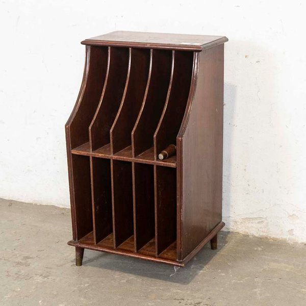Mueble Organizador para Discos de Vinilo de Madera Oscura