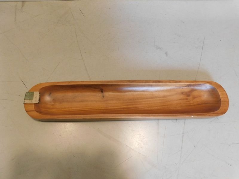 Bandeja cóncava de madera para copetín o ensaladas grande de 50 cm de largo aproximadamente