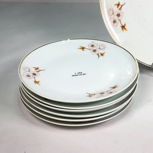 Conjunto de 7 Piezas de Porcelana Schmidt: Plato Central y Platos de Postre con Flores - imagen 3