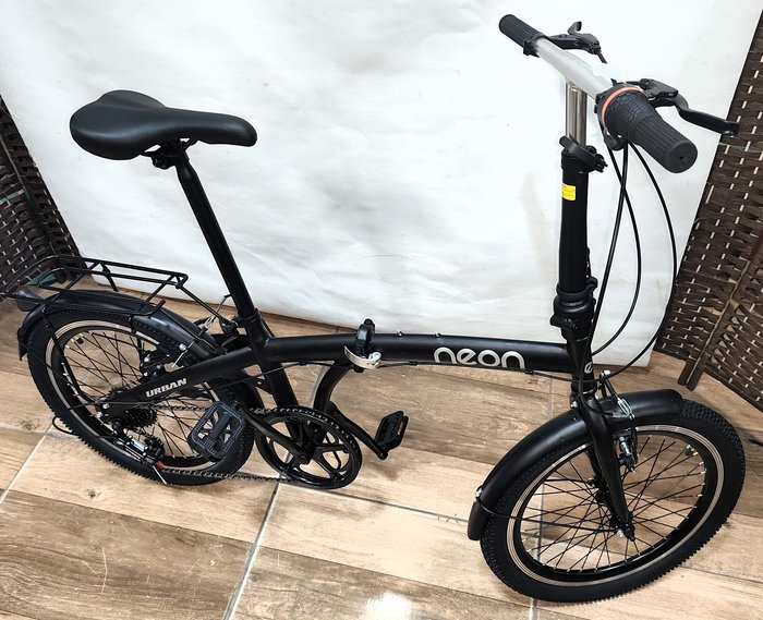 Bicicleta Plegable Rodado 20, 7 Cambios. Con Parrilla. Negra - imagen 5