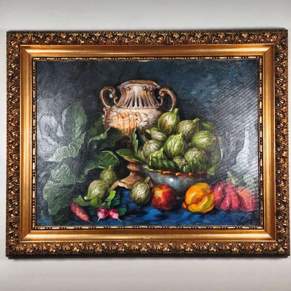 A. Volpe - Naturaleza Muerta con Alcachofas y Pimientos, Óleo sobre Lienzo - imagen 1