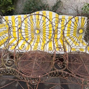 Antiguo Sillón de Jardín de Hierro Forjado de Tres Cuerpos - imagen 4