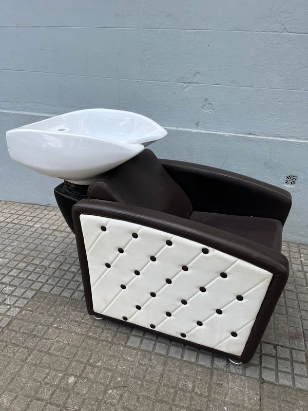Sillón Lavatorio para Peluquería con Pileta de Loza Blanca