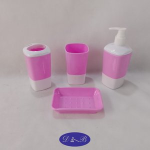 Lote siguiente: Set de Baño 4 Piezas Rosa y Blanco