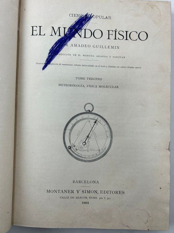 Tres tomos de El Mundo Físico de Amadeo Guillemin - Barcelona 1893 - imagen 6