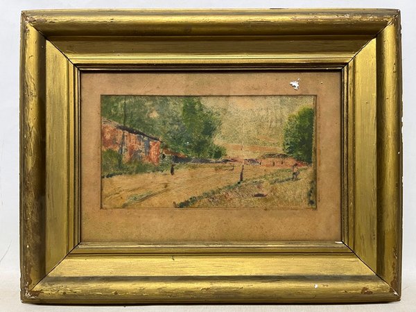 Lote siguiente: Pintura de paisaje de Raul Viviani, técnica mixta sobre papel