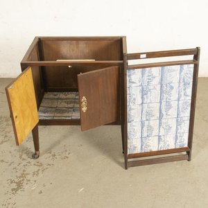 Mesa Bar Rodante con Bandeja Desmontable y Puertas - imagen 3