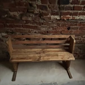Banco de Madera Rústico con Respaldo - imagen 2