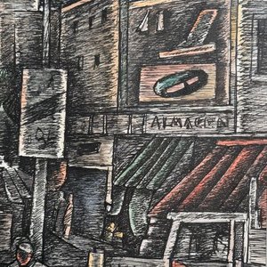 Walter Deliotti - Acuarela y Tinta "Ciudad Nocturna" 30 x 40 cm - imagen 3