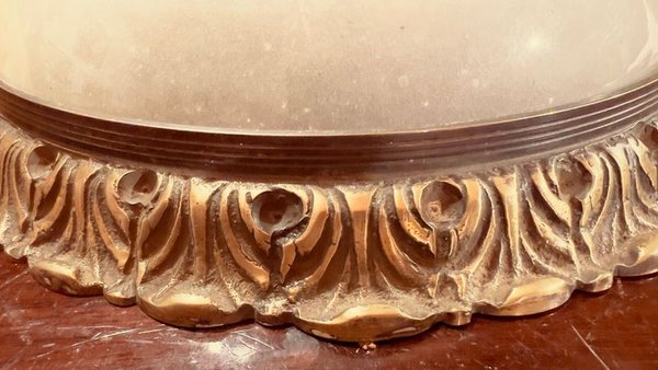 VINTAGE PLAFON VIDRIO Y BRONCE - Artículo de vidrio y bronce antiguo - imagen 7