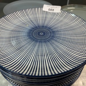 19 Platos Llanos de Loza Selecta - Azul, Verde y Gris - imagen 4