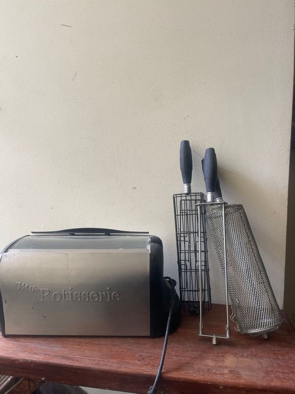 Parrilla Eléctrica Rotisserie de Acero Inoxidable con Tapa de Vidrio