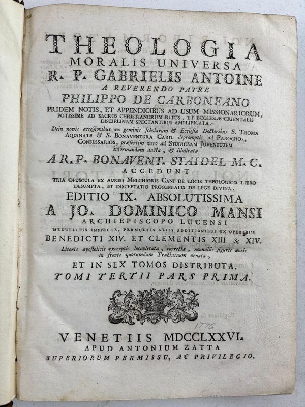 Tres libros antiguos sobre Teología del año 1776 - imagen 4