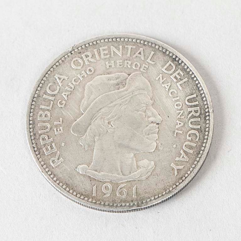 Moneda de Plata "El Gaucho" Homenaje a los Héroes Nacionales de Uruguay - 1961