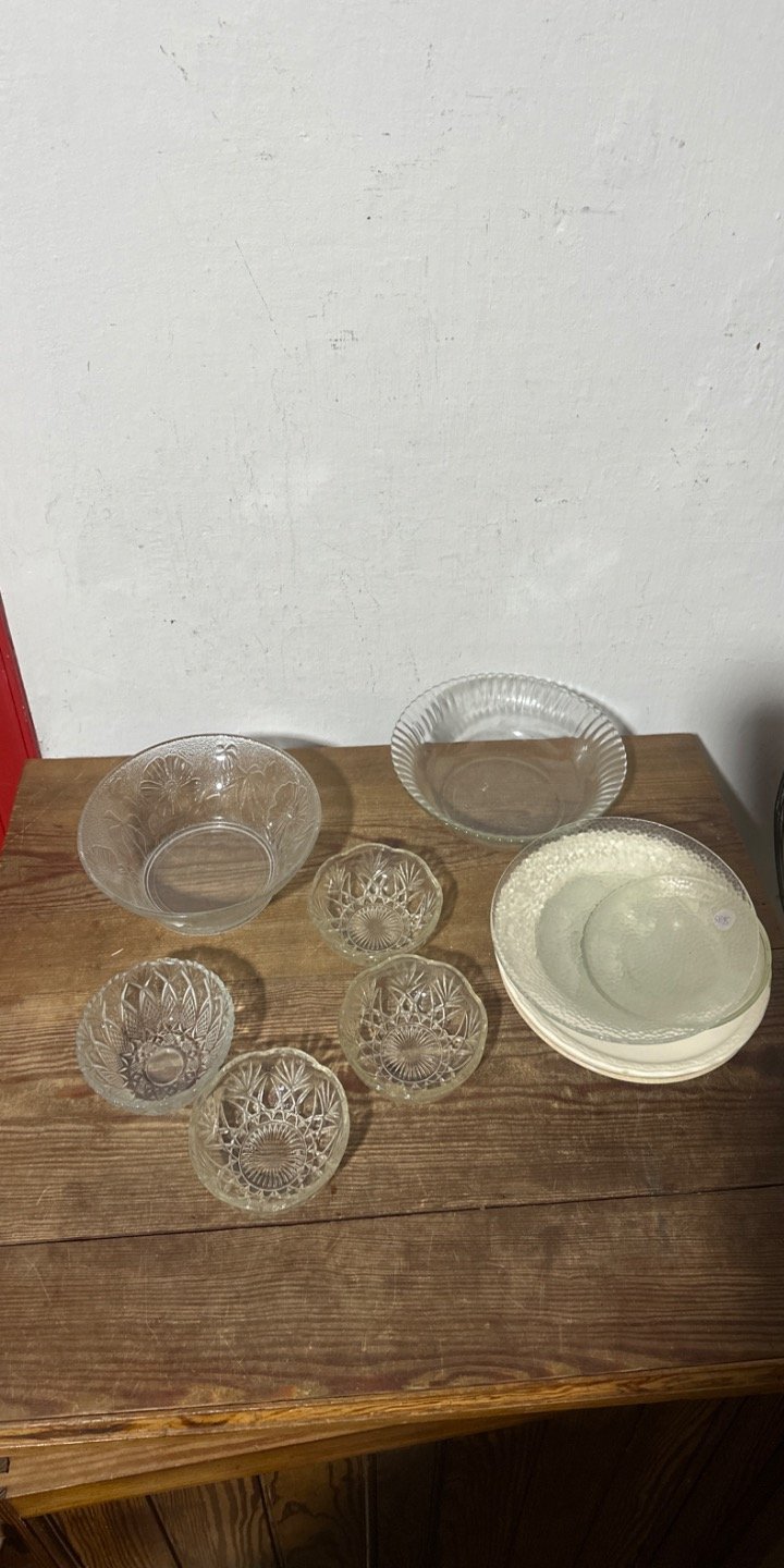 Set de Compoteras y Platos de Vidrio