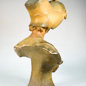 Busto de Dama Antigua en Cerámica con Sombrero - imagen 5