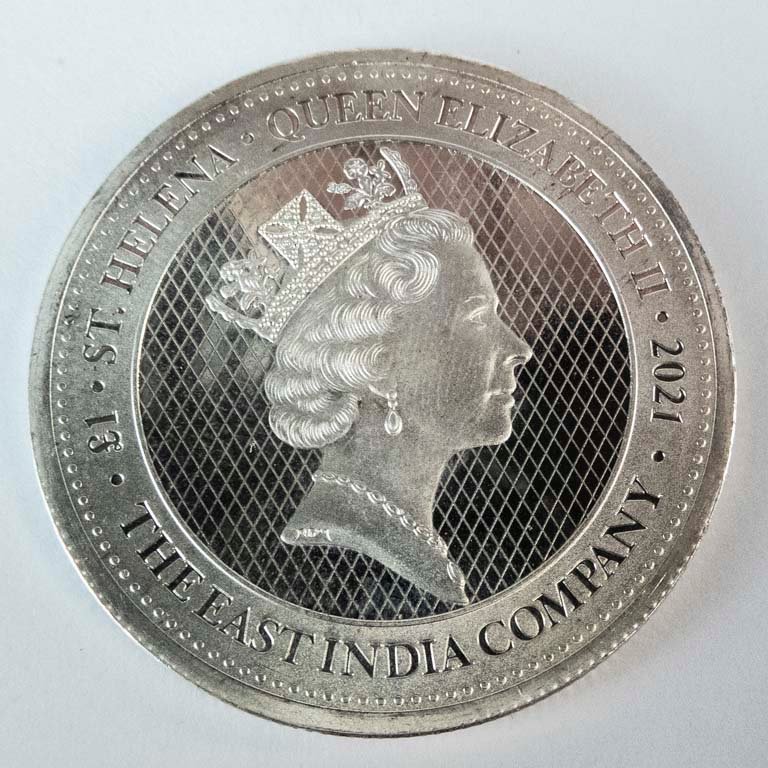 Moneda de Plata 1 Onza Santa Elena 1 Libra 2021 - The East India Company