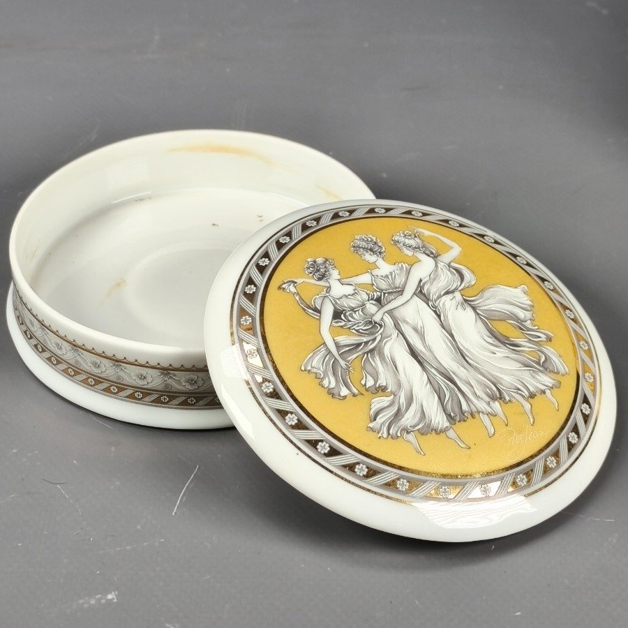 Alhajero en porcelana francesa Limoges, decorado por M.A.B.A. - imagen 4