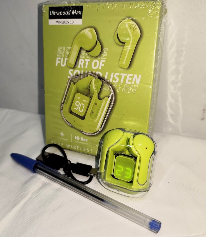 Auriculares Inalámbricos Ultra Pods Max Verdes con Bluetooth y Pantalla LED