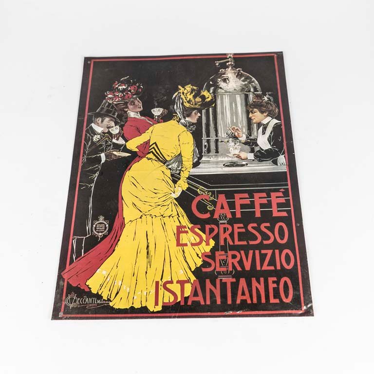 Lote siguiente: Cartel de chapa litografiada Café Espresso Servizio Istantaneo