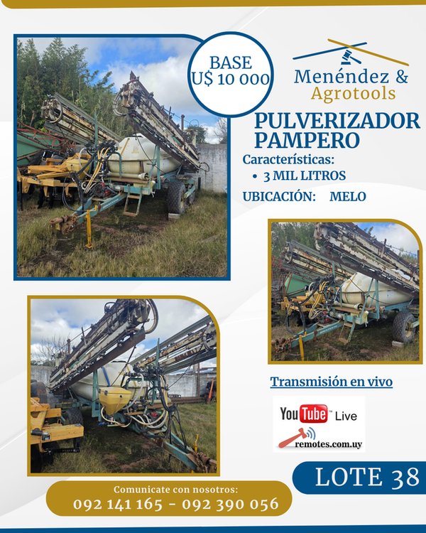 Pulverizador Agrícola Pampero con Tanque