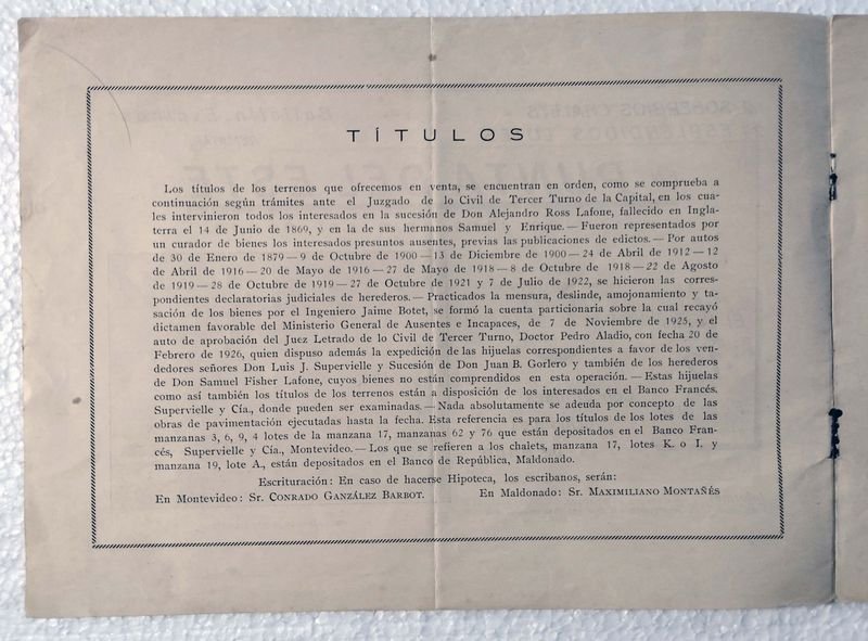 Panfleto de Remate de Chalets en Punta del Este, Uruguay, 1934 - imagen 4