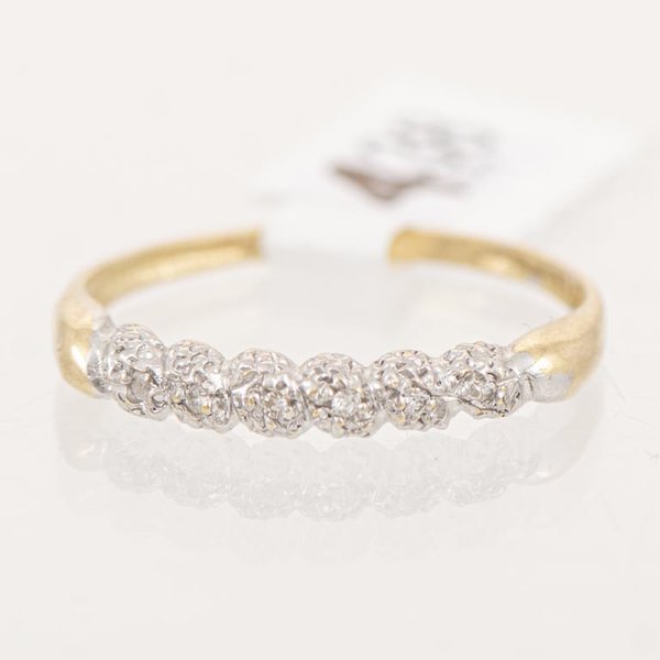 Anillo Medio Sin Fin de Oro 18k con Brillantes