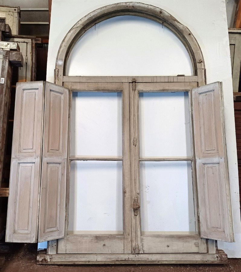 Ventana antigua de madera con arco carpanel - imagen 9