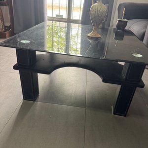 Mesa Ratona Rectangular de Vidrio Negro con Soporte - imagen 2