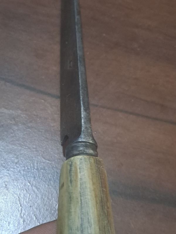 Cuchillo criollo antiguo con botón forjado acuñado cauterucho - imagen 3
