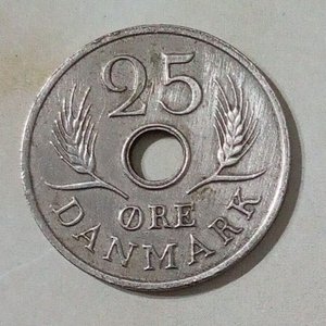 Moneda de 25 øre de Dinamarca, 1966, con Rey Federico IX - imagen 2