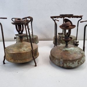 Lote de 4 Anafe Querosene Metal Vintage con Pátina de Época - imagen 3