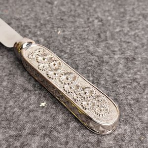 Cuchillo de Mesa Sheffield England con Mango de Plata Esterlina 925 - imagen 4