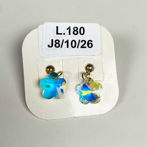Par de Colgantes Florales en Plata con Piedras Refrescantes - imagen 2
