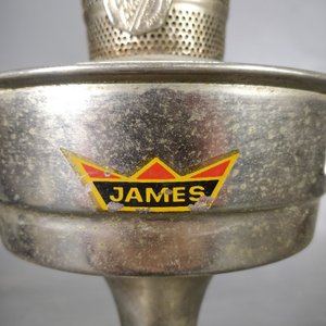 Base de Lámpara a Queroseno Antigua Marca James - imagen 3