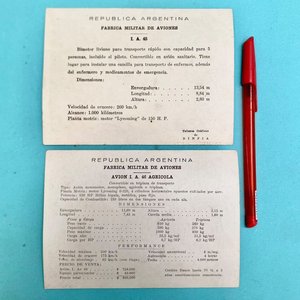 2 Postales Antiguas Aviones Fábrica Argentina DINFIA - imagen 4