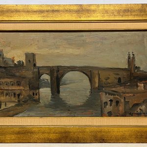 Óleo "Puente de Florencia" de Horacio Torres, 1960 - imagen 2