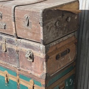 Lote de 3 baúles antiguos de viaje - imagen 7