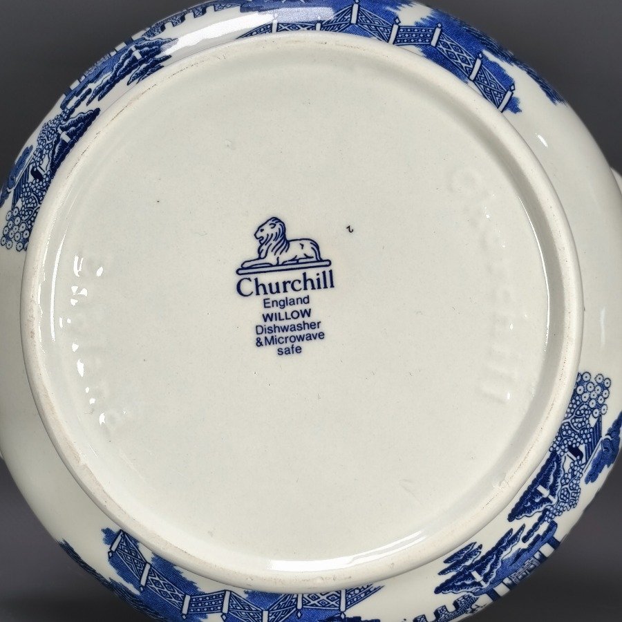 Potes y tazas de porcelana inglesa Churchill con diseño Willow - imagen 6
