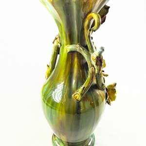 Florero Rococó de Porcelana con Asas Laterales y Flores - 51 cm - imagen 5