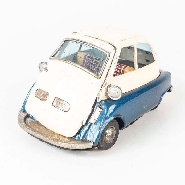 Auto de Chapa Litografiada Isetta Blanco y Azul - imagen 1